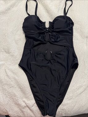 Black Cutout One-Piece Swimsuit